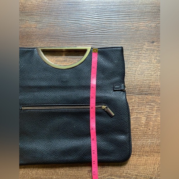 White House Black Market Faux Leather Floral Embroidered Clutch Handbag wristlet - Picture 12 of 12